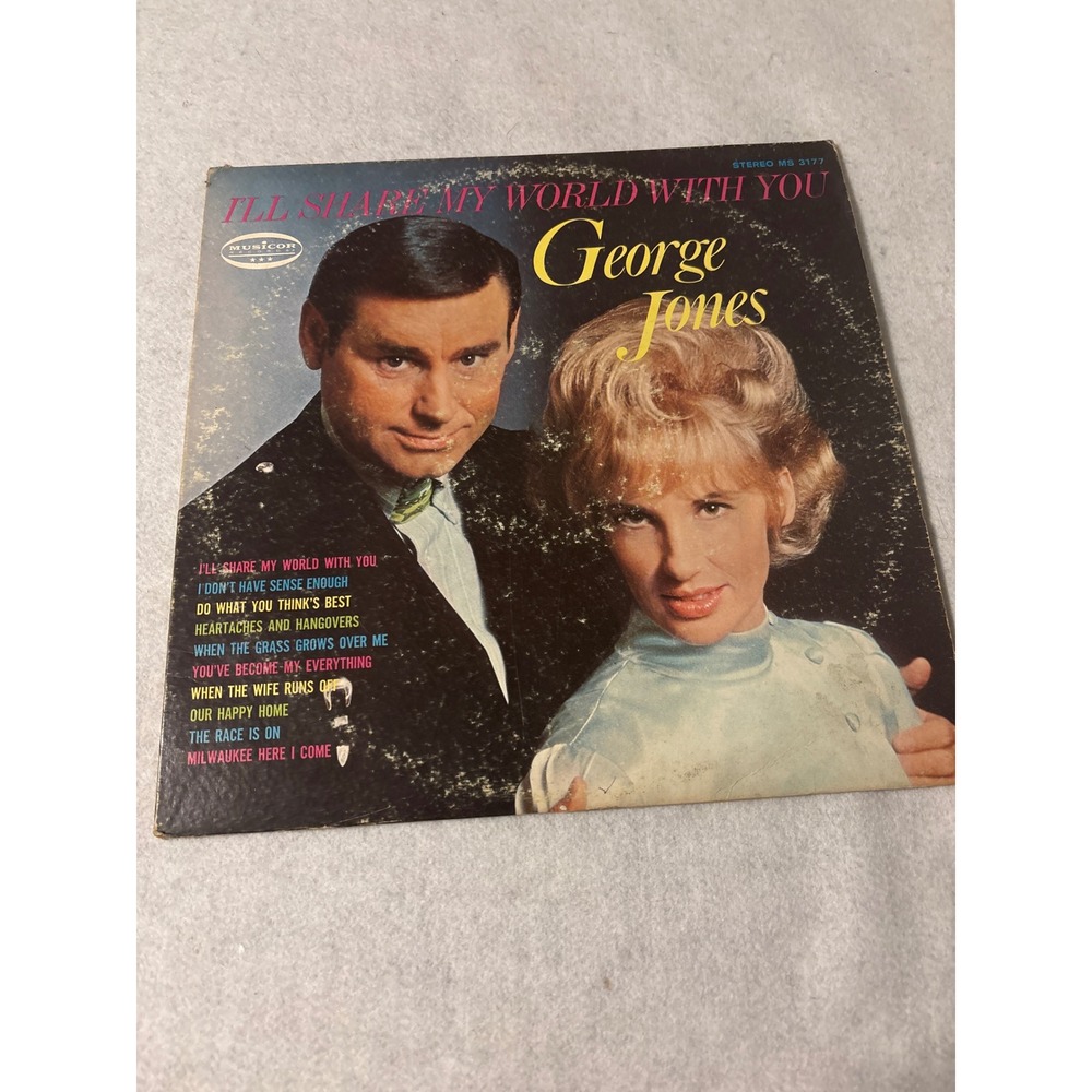 George Jones I'll Share My World With You Vinyl LP 12" 33RPM MS 3177 Good Stereo